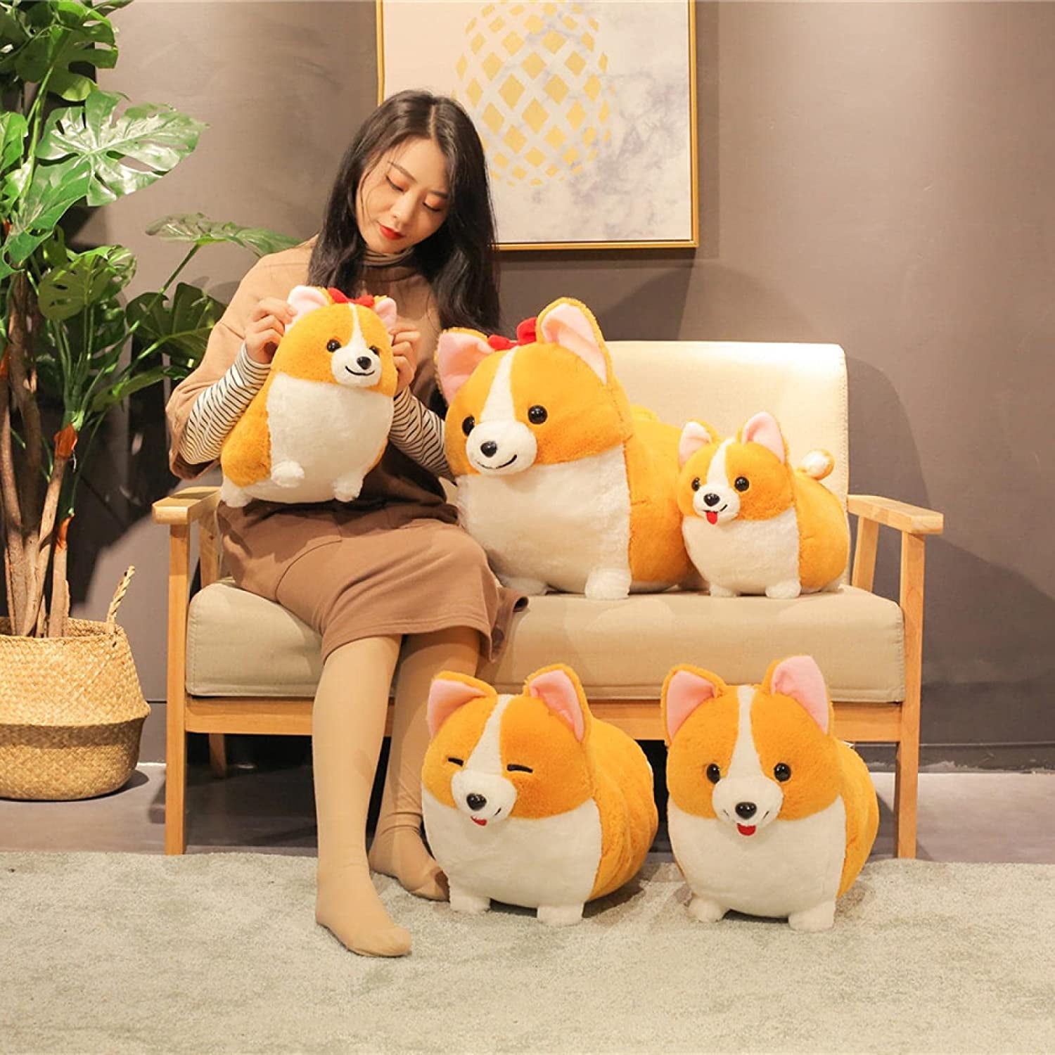 45Cm Lovely Fat Corgi Dog Plush Toy Stuffed Animal Cartoon Pillow Lovely Christmas for Kids Kawaii Gift Walmart