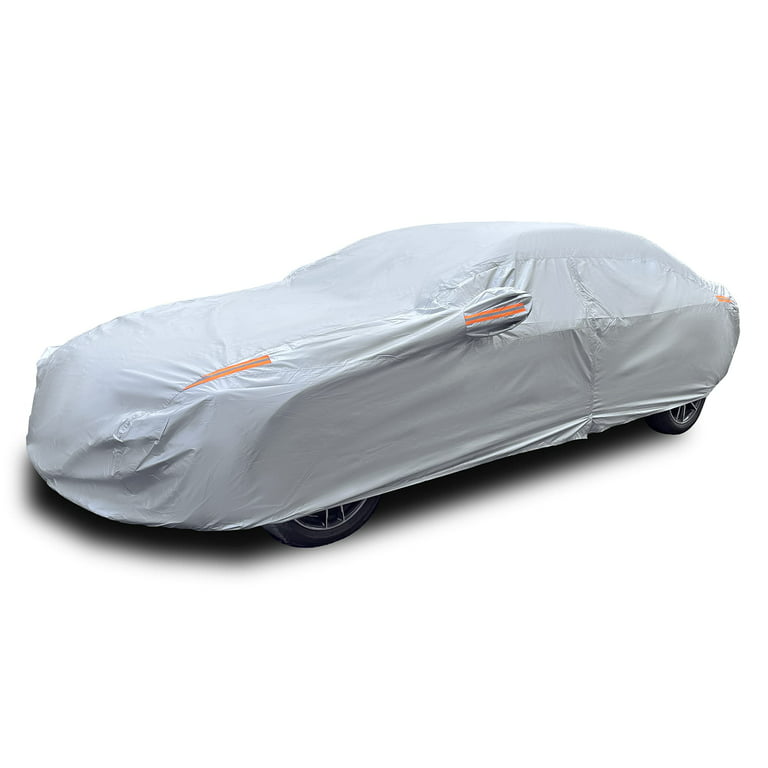 Car Cover Waterproof All Weather Windproof Snowproof UV Protection Outdoor  Indoor Full car Cover, Universal Fit for Sedan… (Fit Sedan Length  207-216 inch, Silver) 