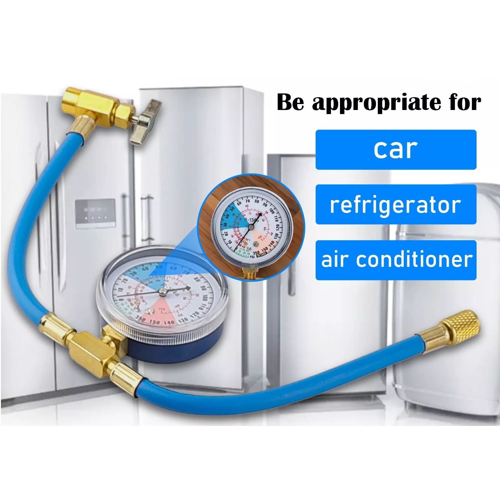 BPV31 Refrigerator Freezer Fluoridation Kit Bullet Piercing Tap Valve Pressure GaugeTAPDRA Spare Part