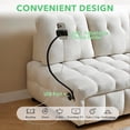 thumbnail image 4 of Modern Pull Out Sofa Bed, Convertible Sleeper Sofa Bed Twin Size, with USB Port, Velvet Upholstery Couch, Phone Holder, Chaise Lounge for Small Spaces, Living Room, Apartment, RV, Bedroom,Beige, 4 of 10