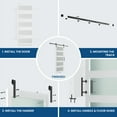 thumbnail image 4 of 30in. W x 96in. H Glass Barn Door with Sliding Hardware Kit & Handle, Pre-Drilled Ready to Assemble, Waterproof PVC Coating, White, 5-Panel Glass, 4 of 6