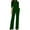 Green, variant on Dressy Romper for Women Elegant Fashion 3/4 Sleeve Mock Neck Work Jumpsuits Business Palazzo Pants Romper