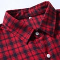thumbnail image 3 of Wyobmus Men's Twill Button Down Shirt Regular Fit Dress Shirts Long Sleeve Plaid Flannel Casual Shirts Spread Collar Business Work Shirts Blouses H-Red, 3 of 7