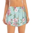 thumbnail image 2 of Xecao's Vintage Floral for a double-layer running short for women, perfect for gym, tennis, and more, featuring a convenient pocket., 2 of 9
