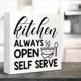 thumbnail image 4 of Zomyto 7"x7" Funny Kitchen Wood Block Signs,Kitchen Always Open Self Serve Wooden Box Sign,Country Kitchen Decor Sign, 4 of 7