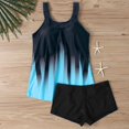 thumbnail image 6 of qelini Tankini Tops for Women Plus Size Crew Neck Swim Top with Boy Bottom Print Swimwear Swimming Pool, 6 of 6