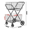 thumbnail image 2 of Shopping Cart,2 Layers Grocery Cart on Wheels,Foldable Utility Shopping Carts with Double Basket and 360° Rolling Swivel Wheels, 2 of 7