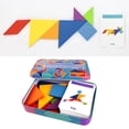 thumbnail image 3 of Wooden Tangram Puzzle Montessori Pattern Block Stacking Challenge IQ Toy, 3 of 6