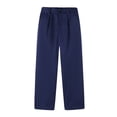 thumbnail image 6 of HILEELANG 4-15 Little/Big Boys and girls Chino Pants Straight Leg Button Front Twill School Uniform Everyday Wear Navy 1 Pack,Size 7-8T, 6 of 14