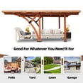 thumbnail image 6 of Beneouya 18.3x12.6x7.7ft Heavy-Duty Wood Carport with Steel Roof for Driveway Shelter, 6 of 9