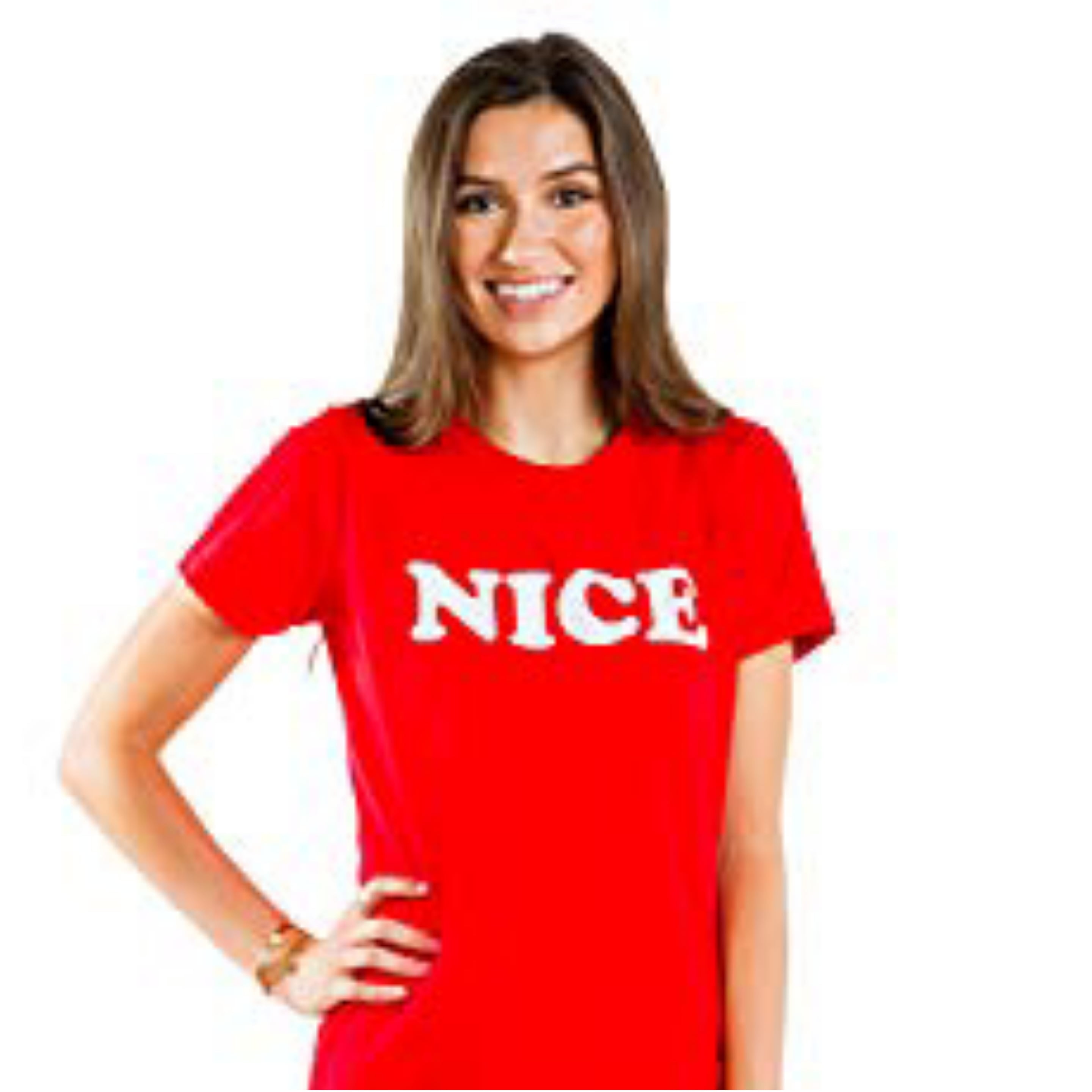 Tipsy Elves Christmas Holiday Pajama Set - Ladies Small "Nice" with Short Sleeve Shirt & Plaid PJ Pants