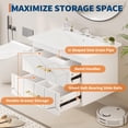 thumbnail image 4 of Yiwa 30 Inch Wall-Mounted Bathroom Vanity, Modern Floating Cabinet with Ceramic Basin and Two Gold-Handle Storage Drawers, 4 of 6