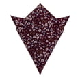 thumbnail image 3 of Cotton Floral Tie for Men 2.5" Printed Skinny Necktie Pocket Square Tie Clip Set Flower Wedding Party Groom Burgundy, 3 of 7