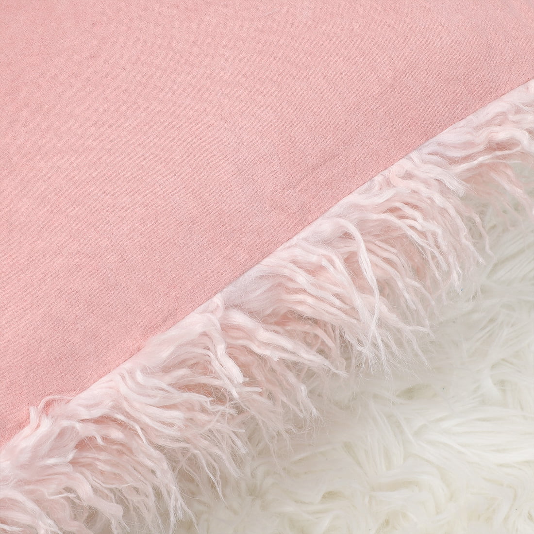 Unique Bargains Fluffy Decorative Faux Fur Throw Pillow Cover 18" x 18" Pink