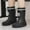 Black, variant on Luogg Girls Rain Boots Mid Calf Kids Boots For School Outdoor Play Comfortable Non Slip Casual Footwear For Teen Girls Girls Boots Size 9-10 Years