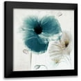 thumbnail image 1 of Sommers, Mindy 12x12 Black Modern Framed Museum Art Print Titled - Teal Poppies II, 1 of 5