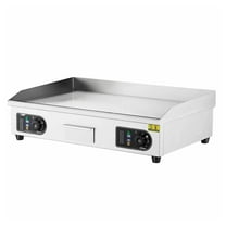 Commercial Electric Griddle 4400W - Countertop Flat Top Grill, 122-572°F Adjustable, 28.74x15.75in Stainless Steel w/Shovels , Brushes