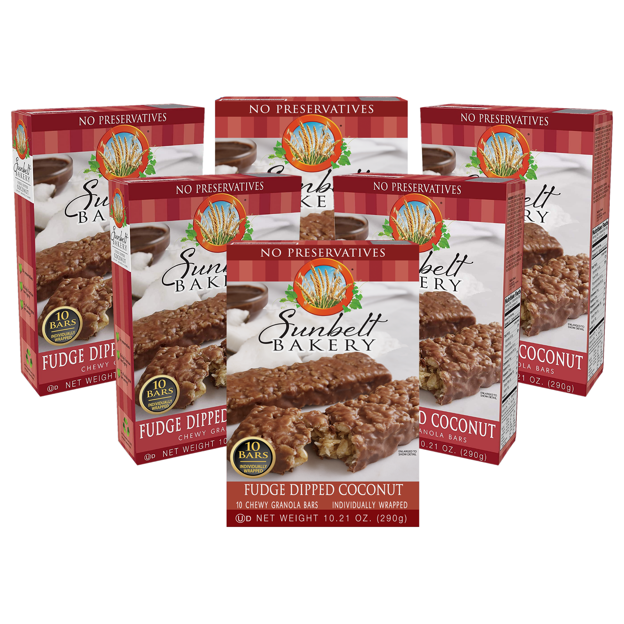 Sunbelt Bakery Fudge Dipped Coconut Granola Bars, 6 Boxes