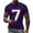 Purple, variant on Men Shirts Short Sleeve Round Neck Pullover Number 7 Varsity Sports Team Jersey 7th Birthday 7 Years T-Shirt &Christmas Tshirts