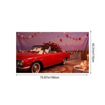 Romantic Pink Tapestry for Bedroom, Heart Print Floral Boho Art Wall Hanging for Home, Bedroom Posters for Living Room & Dorm, Machine Washable & Space Beautification, Valentines Day Decorations