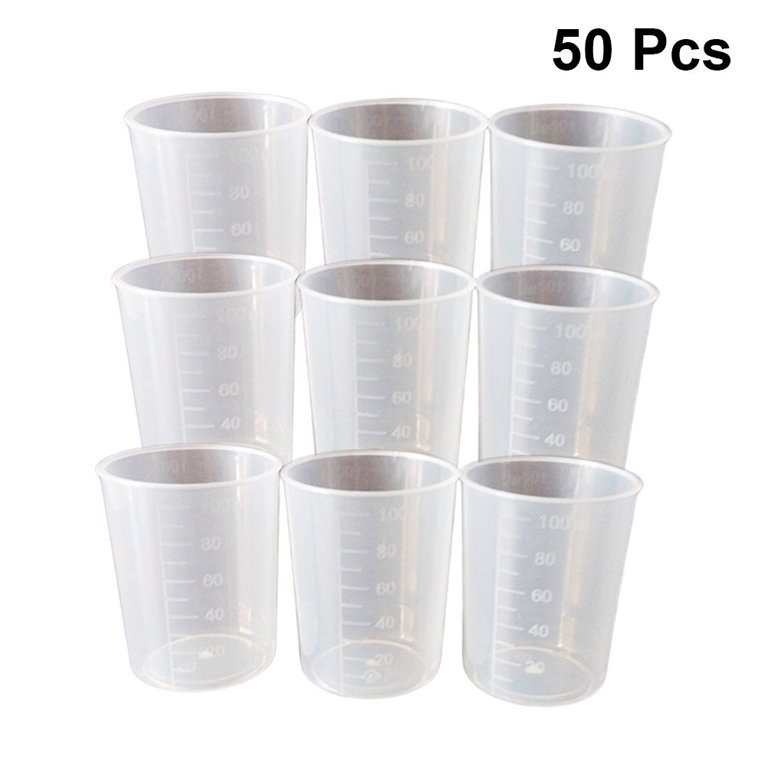 5x Disposable Measuring Cups 100ml