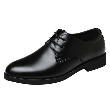XDDST Men s Shoes Fashion Men s Breathable Comfortable Business Lace Up Work Leisure Solid Color Leather Shoes