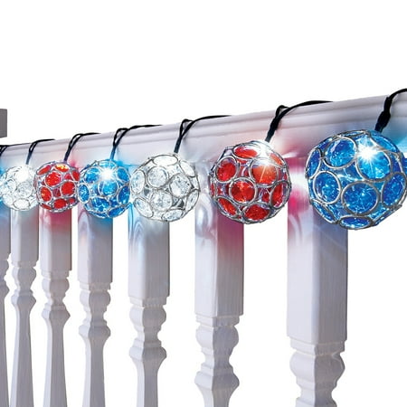 Solar Patriotic Ball String Lights, Multi - Walmart.com