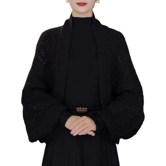 Fashion Hollow Out Knitted Shawl Coat Women's Hollow Out Knitted Shawl Cardigan, Lightweight Women's Knitted Cardigan