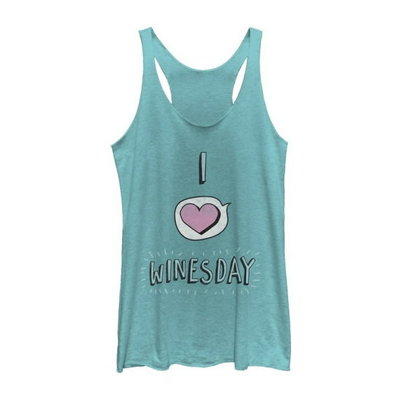 Women's CHIN UP I Love Winesday Racerback Tank Top Tahiti Blue X Small