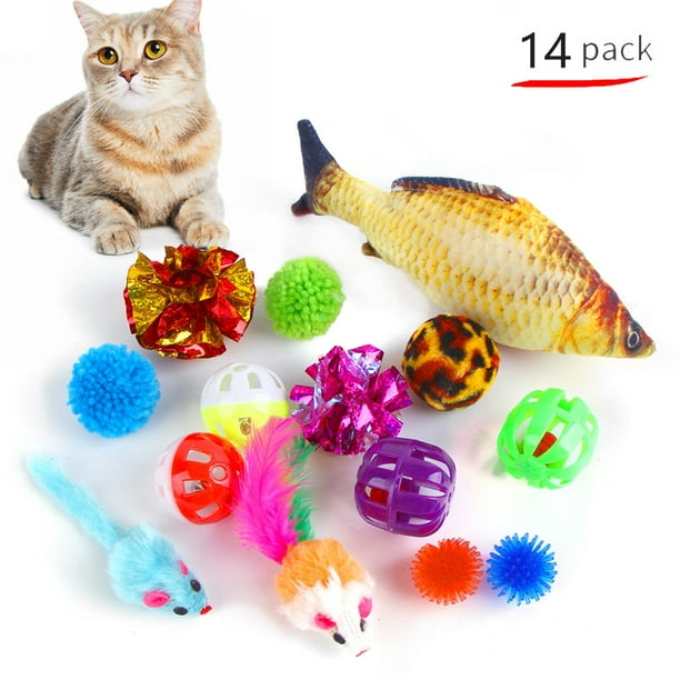 BeesClover Colorful Pet Toys Set Cats Fishing Rod Funny Cat Stick Tunnel  Variety Combinations Supplies Interactive Training Game Props 