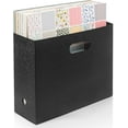 thumbnail image 4 of Foldable Storage Magazine Rack for Scrapbooking Paper, Plastic File Magazine Holder, Black, Set of 3, 4 of 4