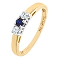 thumbnail image 2 of 9ct Gold Jewelco London 15pts Diamond 15pts Sapphire 4 Claw Trilogy Ring, 2 of 7