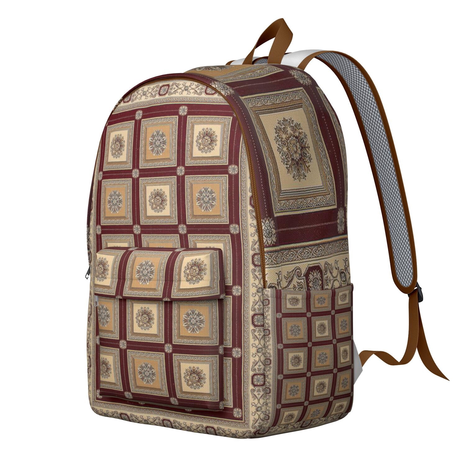 Tribal Style Backpack for College, Artistic Boho Patterned Daypack with Large Capacity and Water Resistance