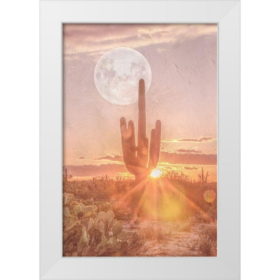 Murdock, Ramona 11x14 White Modern Wood Framed Museum Art Print Titled - Sunset Moonrise