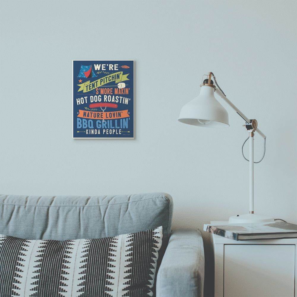 Stupell Industries Camping People Country Home Blue Word Design Wall Plaque Art by Stephanie Workman Marrott