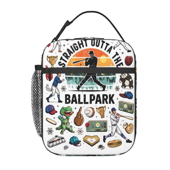 Baseball Lover Lunch Bag Portable Thermal Lunch Box for Men and Women