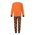 thumbnail image 3 of Argulvti Halloween Pajamas for Family Cute Pumpkin Pattern Long Sleeve Tops + Pants Set Fall Sleepwear, 3 of 7