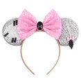 thumbnail image 1 of Diadema con orejas de Mickey Mouse, diadema a cuadros roja para Festival de princesa, lazo de lentejuelas para niños, tocado de fiesta para mujer, accesorios bonitos para el cabello Gao Jinjia LED, 1 of 2