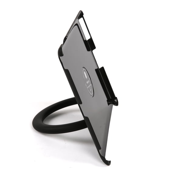 M&T Displays Tablet Stand for 9.7 Inch Mobile Devices Silver Plastic with Hard Cover Support