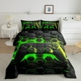 thumbnail image 2 of Castle Fairy Black Video Game Twin Comforter Sets,Geometric Honeycomb Bedding Set, 2 of 8