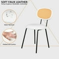 thumbnail image 2 of ExOffice Modern Dining Chairs,Rattan Cane Back Side Chairs with Faux Leather Upholstered Seat,Comfy Dining Table Chairs Set of 2,White, 2 of 6