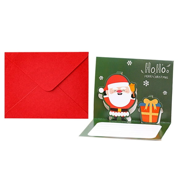 (Clearance) BNNG Christmas Greeting Card Handmade 3D Popup Christmas Cards Gift for Christmas or Holidays Includes Envelope Cute Holiday Gift Card for Kids(Santa/Snowman/Deer/Penguin...)
