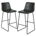 thumbnail image 3 of BizChair 30 Inch Commercial Grade LeatherSoft Bar Height Barstools in Gray, Set of 2, 3 of 15