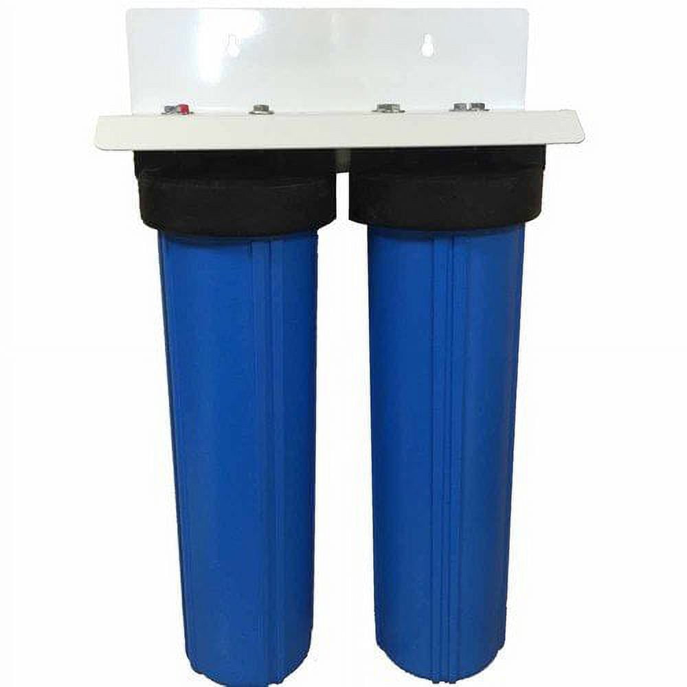 DUAL BIG BLUE WATER FILTERS HOUSING 4.5" X 20" 1"NPT