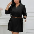 thumbnail image 6 of Hueook Fall Dresses for Women Solid Color Long Sleeved Plus Size Dress Black XL, 6 of 8
