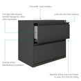 thumbnail image 3 of Hirsh 30 inch Wide 2 Drawer Lateral 101 File Cabinet for Home or Office, Charcoal, 3 of 13