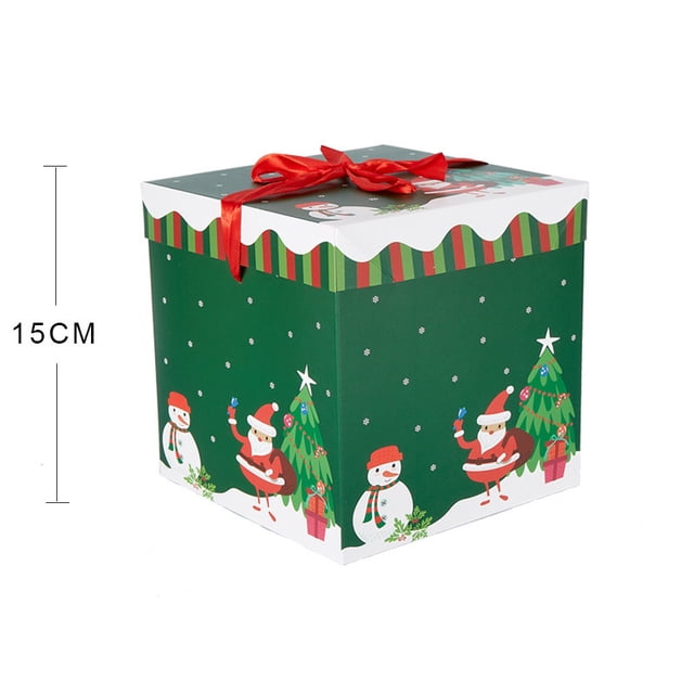 Decoraciones Del Árbol de Navidad,Caja de Regalo Apilado Cabeza Y Ornamento de la Escena de la Ventana de la Pantalla para la Decoración de Vacaciones,Árbol de Navidad Pequeño