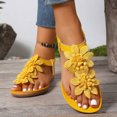 thumbnail image 4 of Dakaela Sandals for Women Flat Dressy Summer Flower Sandal with Ankle Strap Arch Support Comfortable Casual Walking Flats Shoes (9.5,Yellow), 4 of 8