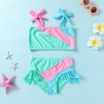 thumbnail image 2 of Happy Town Toddler Girls Two Pieces Swimsuit Color Block Beach Bathing Suit 18M-5T, 2 of 7