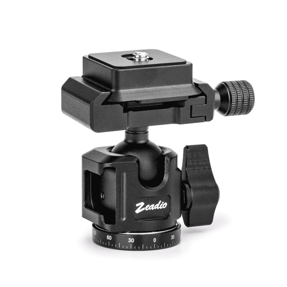 Zeadio Universal Ball Head Mount with Arca Swiss Plate - Heavy Duty 10KG, 360° Panoramic Camera Mount Tripod Head with 1/4" & 3/8" Threads